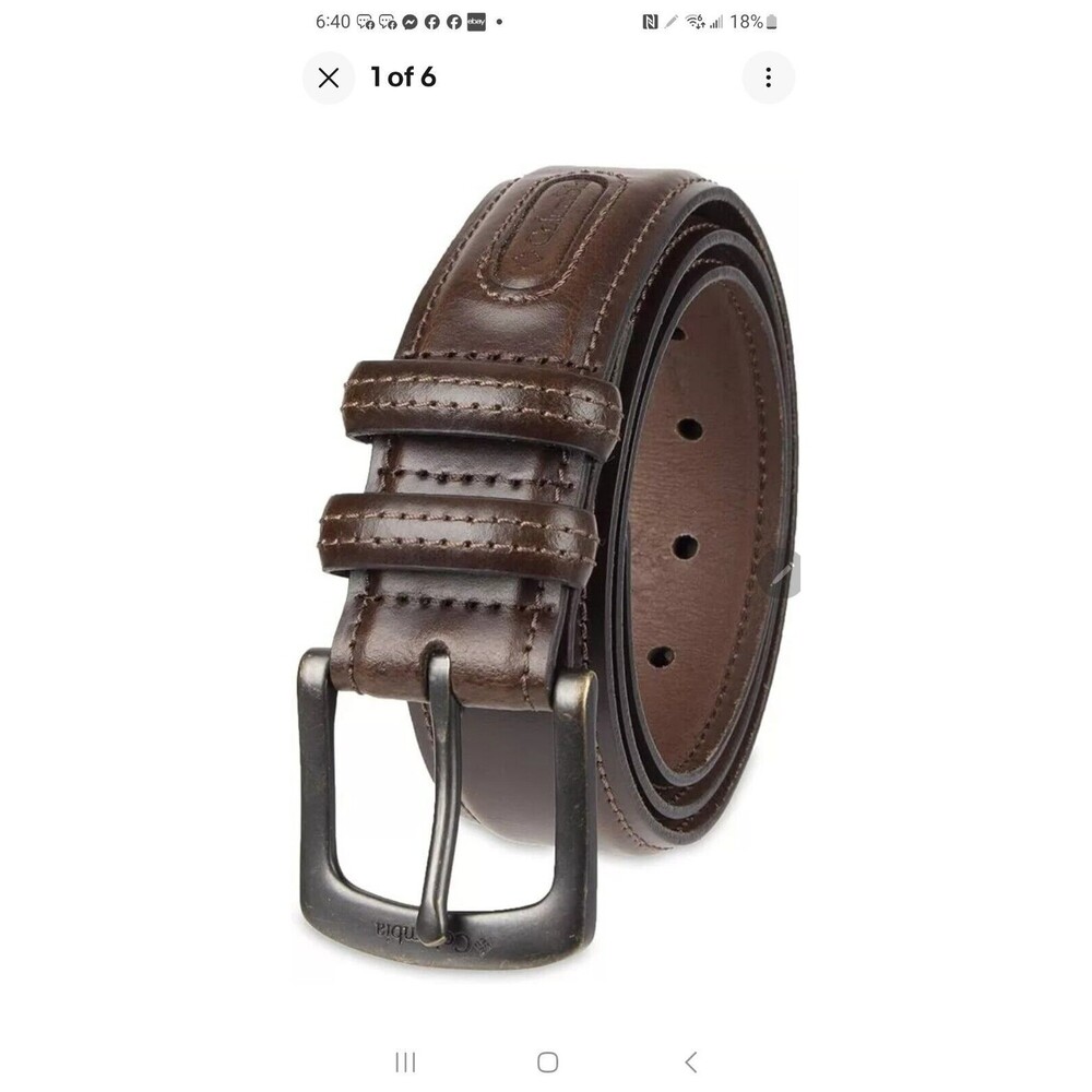 Columbia Men's Double Loop Belt with Single Prong Buckle Size 36